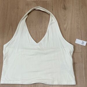 GAP Women's Cream Crop Halter Top